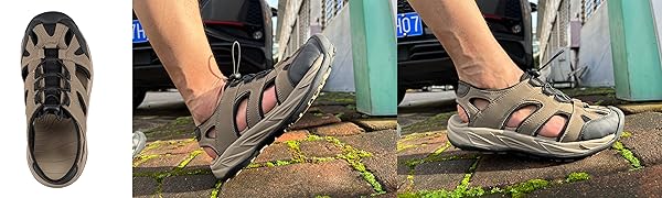 Men closed toe hiking sandals
