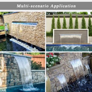 Amazon.com: YUDA Lighted Waterfall Pool Fountain 12