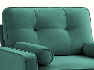 Round armrests, soft lines and an inviting upholstery give this accent chair a soft embracing feel.