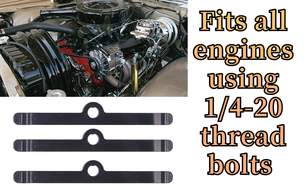 Aluminum Alloy Valve Cover Spreader Bars, 8pcs Black Valve