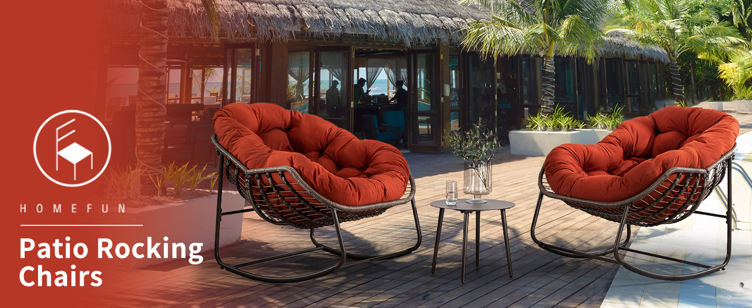 HOMEFUN Patio Rocking Chairs