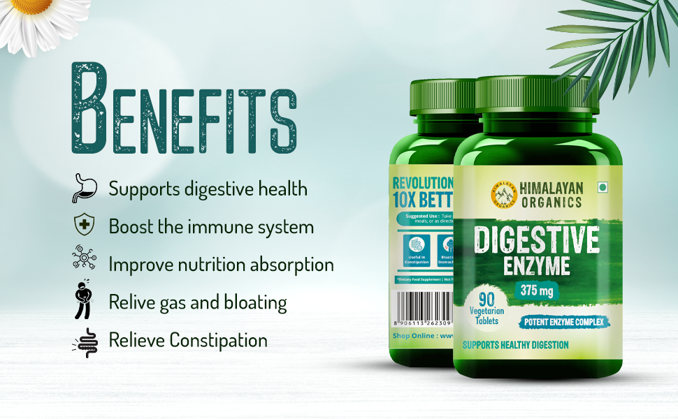 Himalayan Organics Digestive Enzyme Supplement with Bromelain & Papain