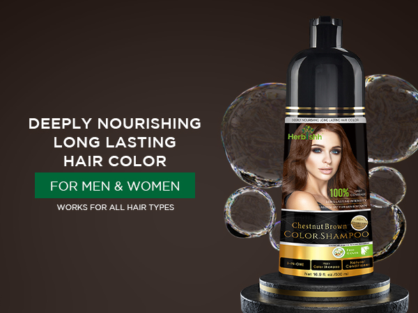 Chestnut Brown Hair Color Shampoo for grey hair 
