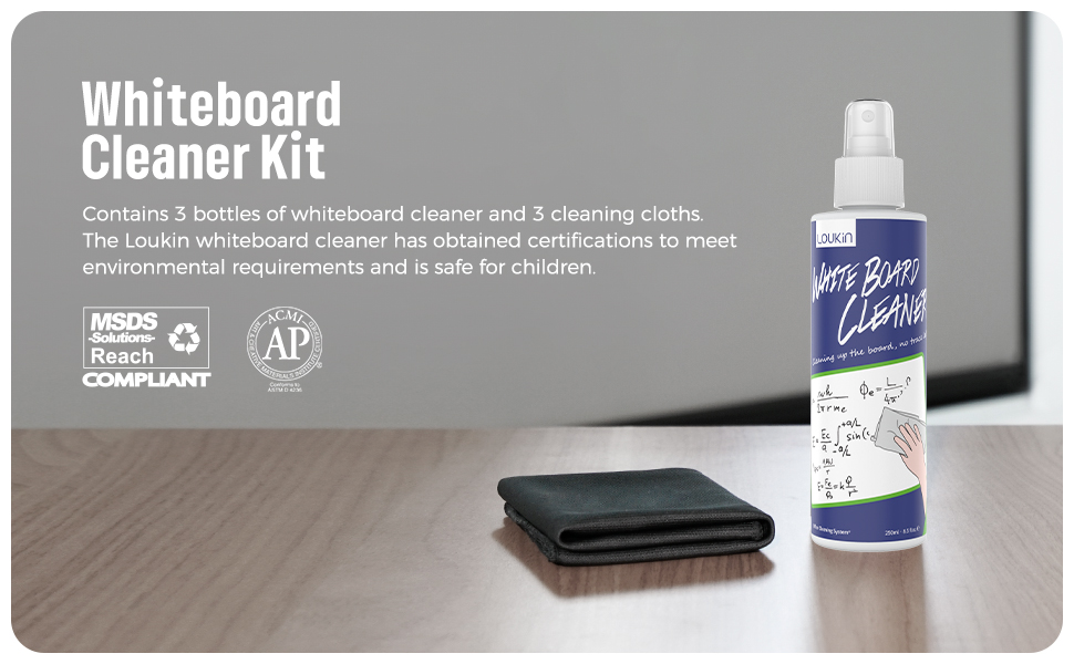 loukin NonToxic Whiteboard Cleaner, 8.5oz Dry Erase Board