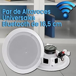 Altavoces Bluetooth Empotrados Pared Techo 2-vías Sonido Audio Instalación Estéreo