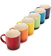Dawsons Living Multi-Coloured Stoneware Mugs Set - Wide Tea Coffee and Hot Chocolate Cups - Set o...