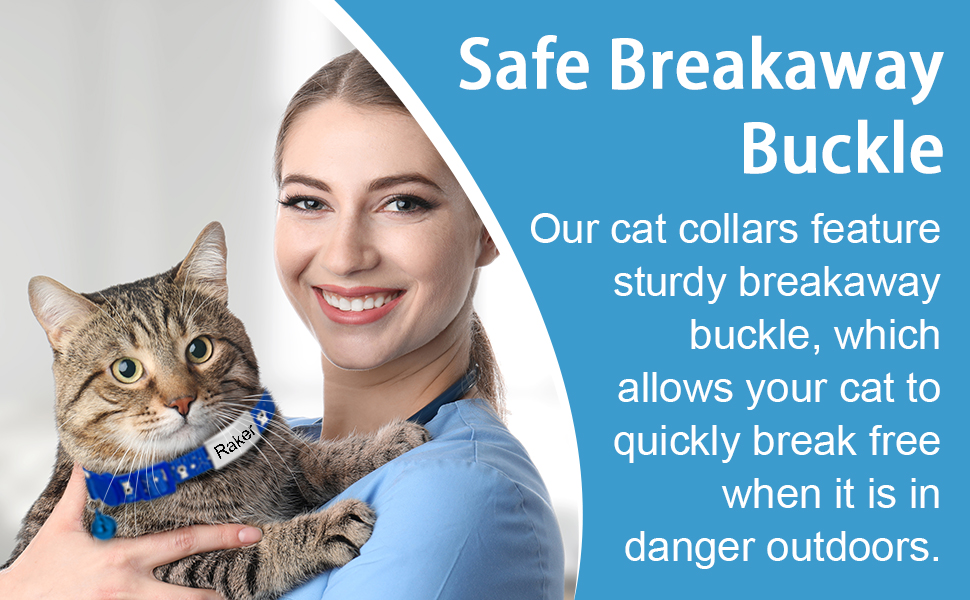 Pet Supplies Zhamate Personalized Reflective Cat Collar with Bell