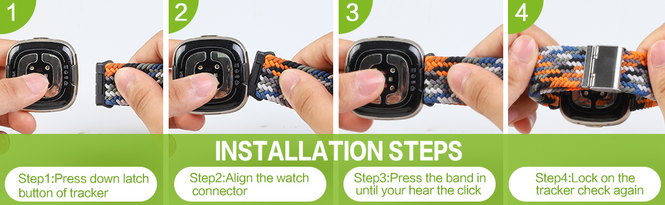 YASPARK Solo Loop Armband für Fitbit Versa 3