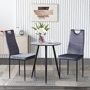 round dining table and 2 chairs set