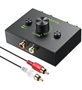 LiNKFOR Stereo Audio Switch 2 in 1 Out R/L Stereo Audio Switch 1 in 2 Out Stereo Audio Splitter w...