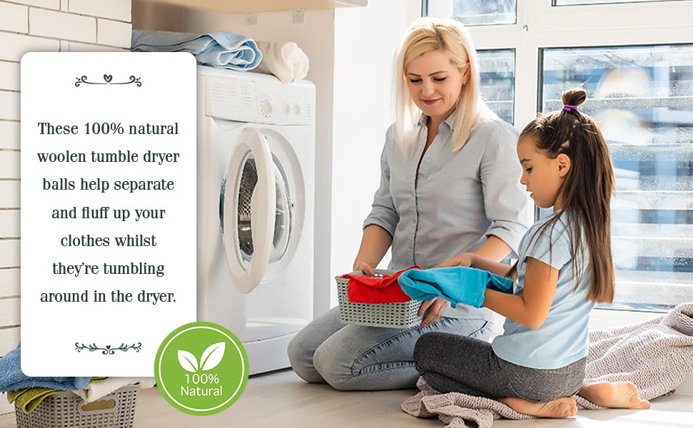 Tumble dryer balls help separate and fluff your clothes