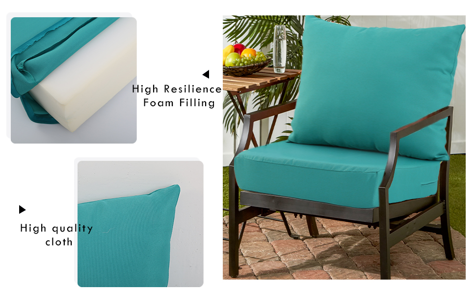ideehome Deep Seat Patio Cushions, 24x24 Outdoor Cushions