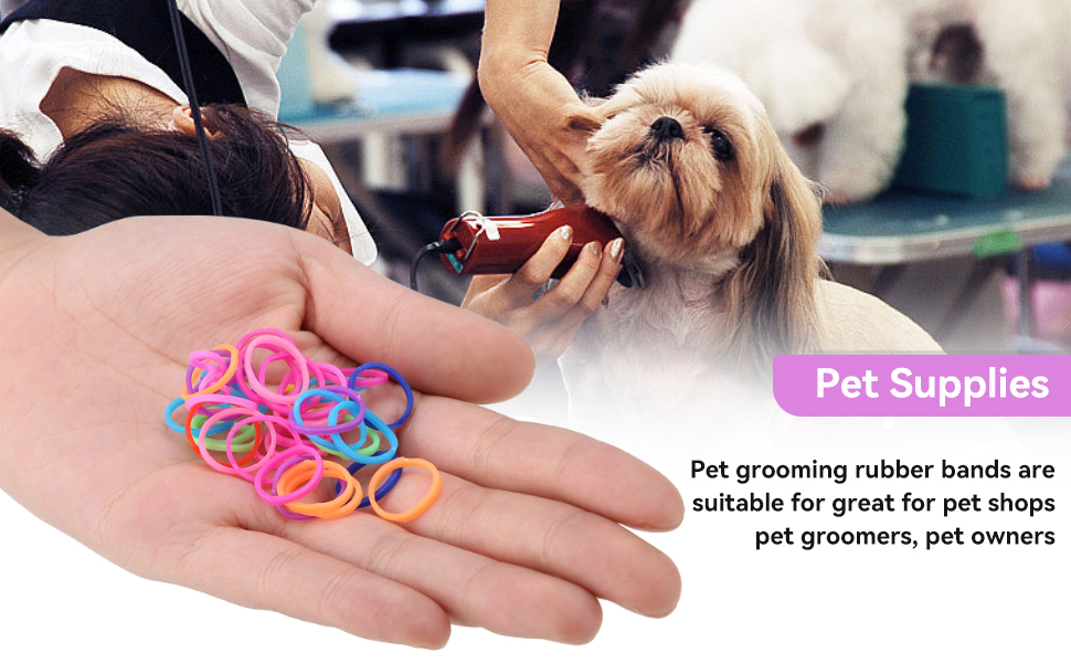 Cyrank 10 Packs of Elastic Bands for Dogs, Hair Ties for Dogs, Wool Bands for Dogs with Mini DIY Elastic Bands, Colourful Beauty Accessories for Dogs 18 Paquetes de Bandas elásticas para Perros