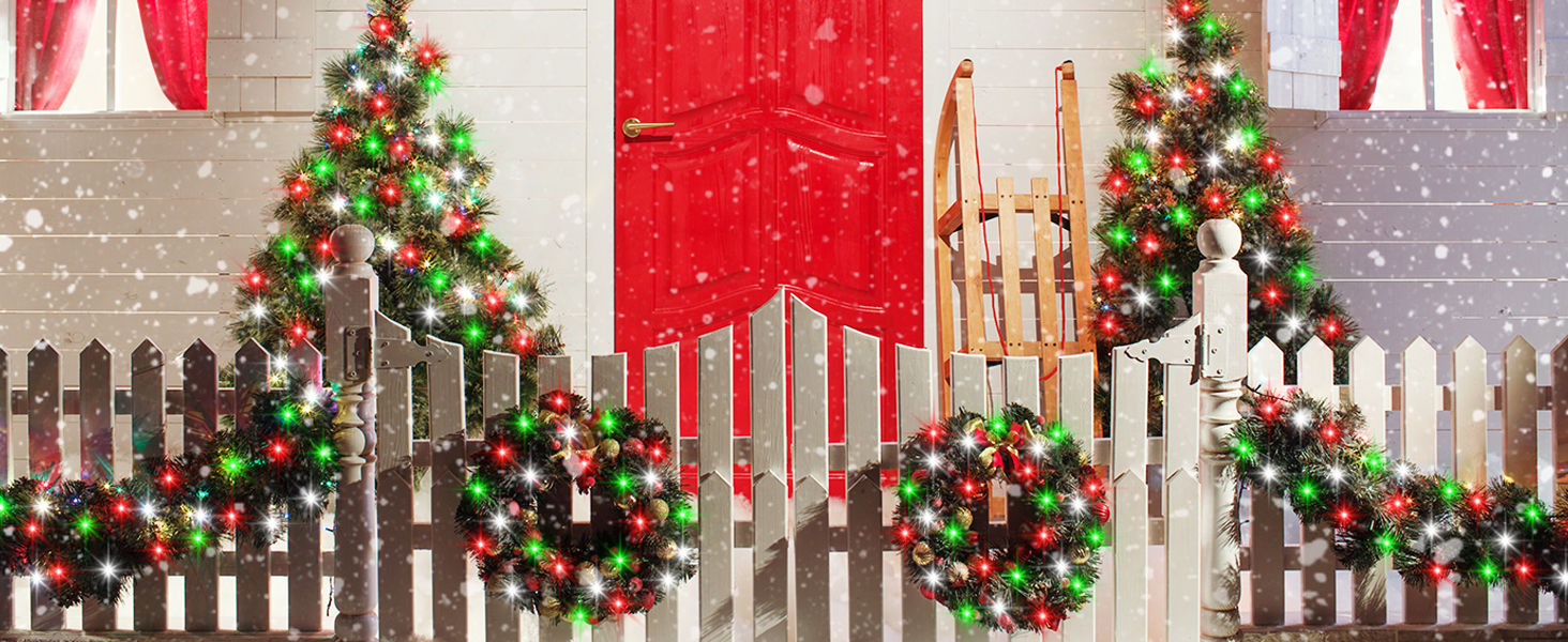 ZAIYW Battery Operated Christmas Lights, Red White Green 2