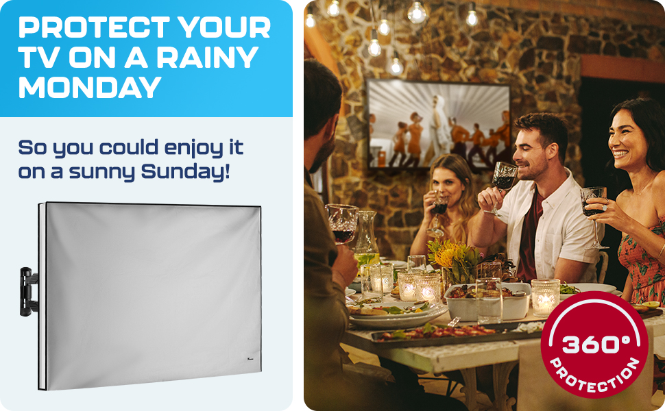 Outdoor TV Cover 6065 Inch Waterproof and Weatherproof TV
