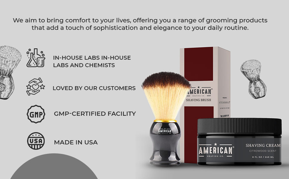 Citrowood Shaving Cream For Men With Shaving Brush