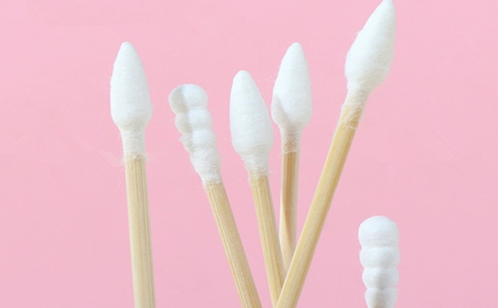 Cotton Swabs, Cotton Swabs for Ears, Spiral & Pointed Head