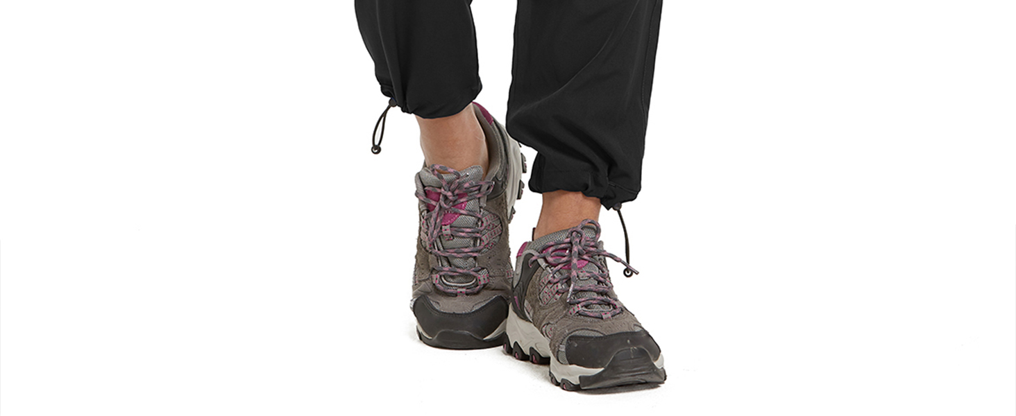 BALEAF Waterproof Trousers Womens Quick Dry Walking Hiking Cargo Pants with Zipper Pockets Lightweight UPF 50+ UV Protection 14 Adjustable cords