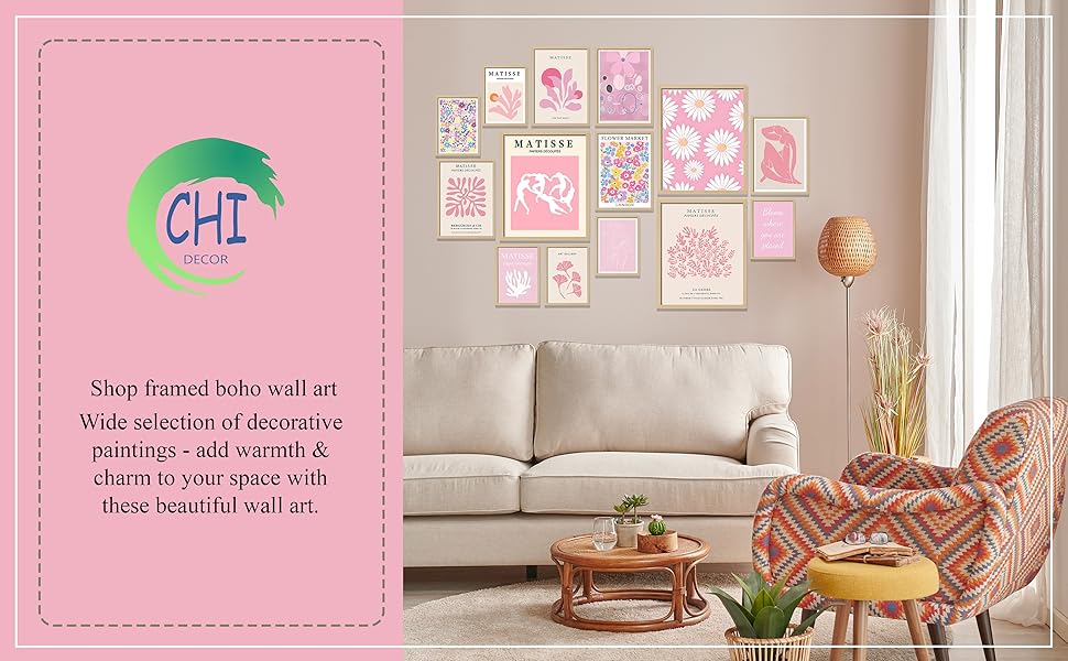 Pink Wall Decor Aesthetic Pictures, Pink Dorm Decor For College Girls Bedroom