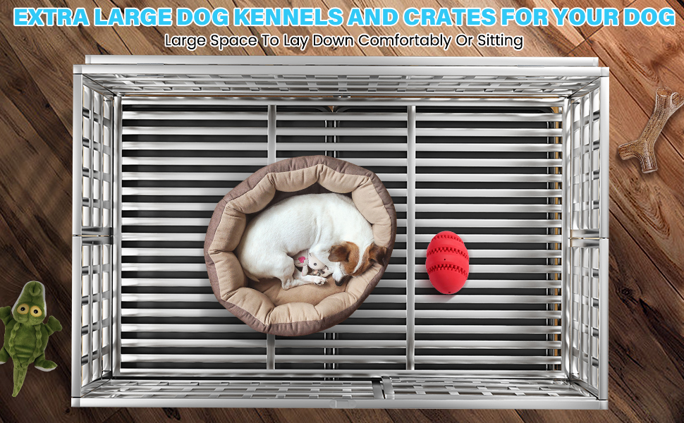 48/43 Inch Foldable Heavy Duty Indestructible Dog Crate