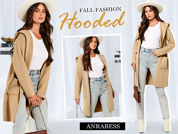 ANRABESS Womens Cardigan Sweater Oversized Coatigan Knitted