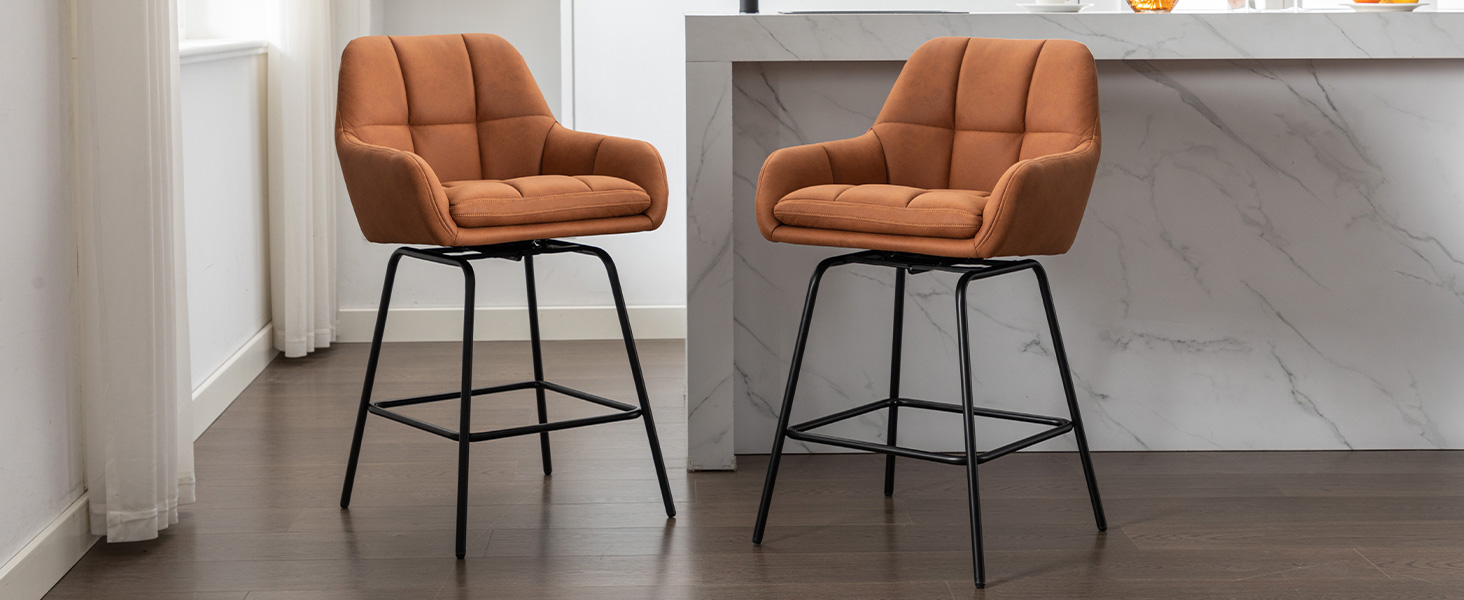 obmedin Counter Height Swivel Bar Stool Set of 4, 26" H