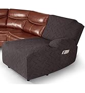Ruaozz Stretch Sectional Sofa Covers 1-Piece Oversized Chaise Couch Covers for Reclining L Shape ...