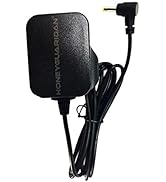 Black AC power adapter with attached cord shown from multiple angles, featuring standard plug end.