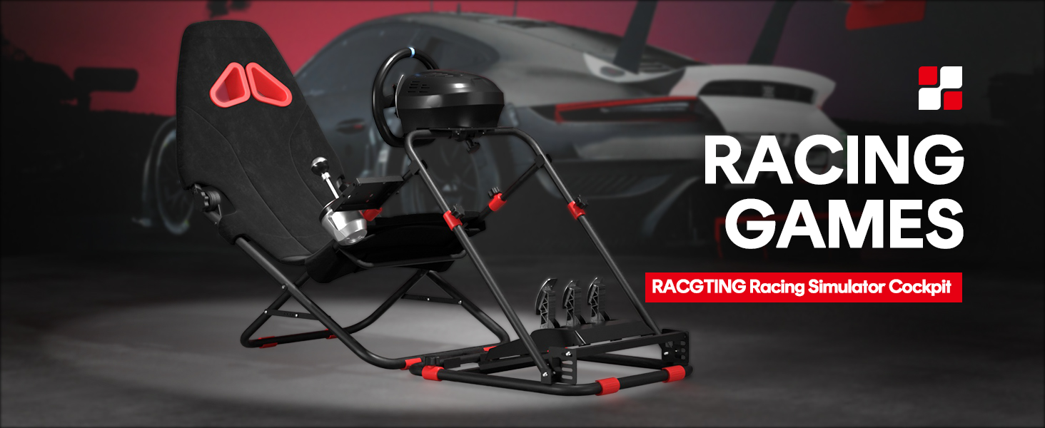 RACGTING Racing Simulator Cockpit for G920/G29/G923, 2in1
