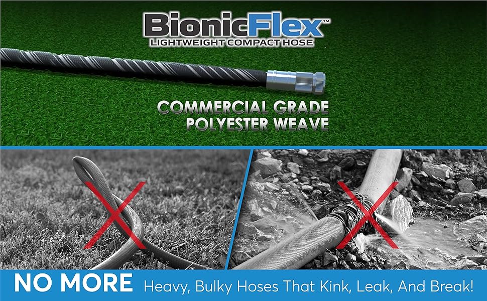 Bionic Flex Garden Hose 50 Ft, Heavy Duty Lightweight Powerful Water