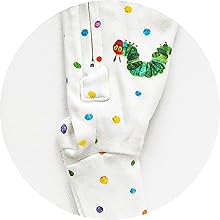 close up image of bottom zipper closure on footie