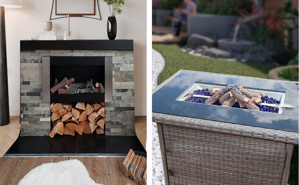 Grandhom Gas Fireplace Logs,10pcs Small Artificial