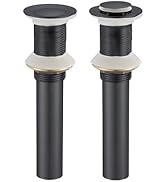 Bathroom Sink Drain Pop Up Without Overflow Vessel Sink Lavatory Vanity Drain Stopper (Matte Black)