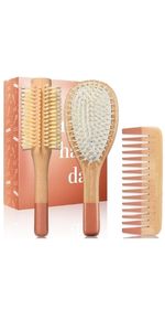 Wooden Hair Brush Set