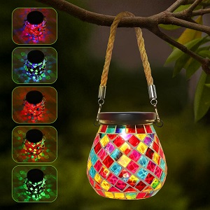 Amazon.com: Mosaic Solar Lanterns Outdoor Waterproof