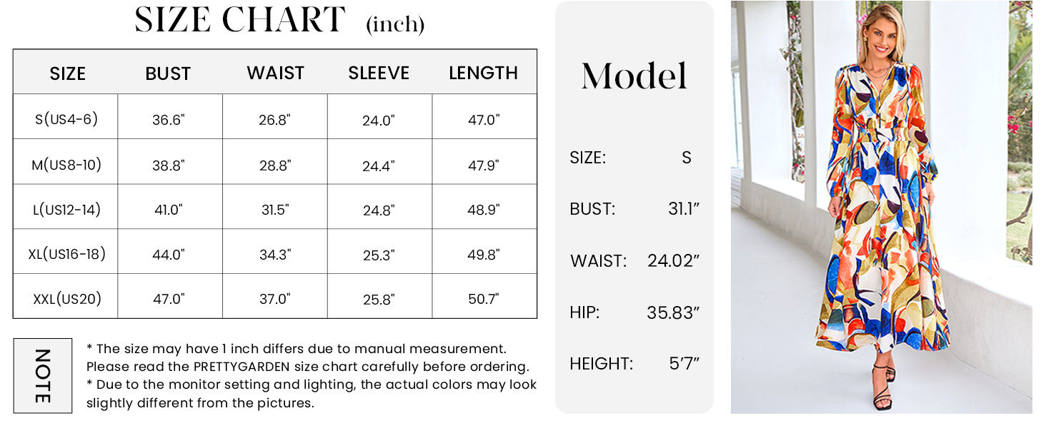 PRETTYGARDEN Long Sleeve Dress for Women