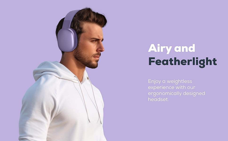 Comfortable Over Ear Bluetooth Headphones, Adjustable On Ear Headphones, Noise Isolation Lightweight