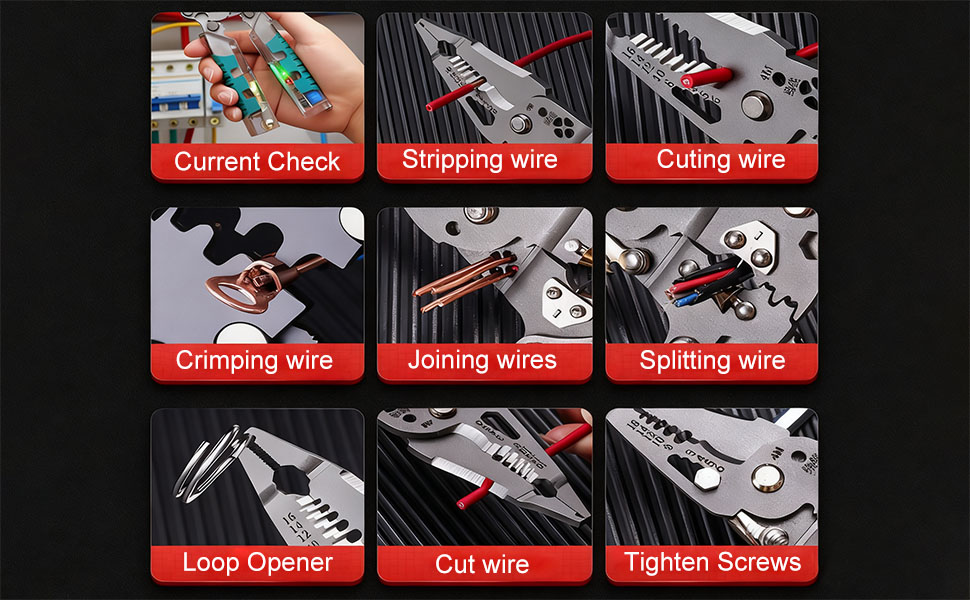 seese 8 in 1 wire stripper,wire stripper tool,8 in 1 wire stripper with voltage tester