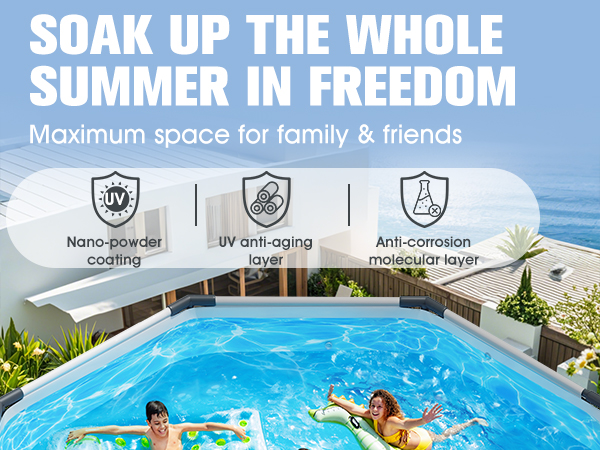 30cm、25cm、23cm LuxPool Above Ground Pool,10ft x 30in Frame Deep Swimming