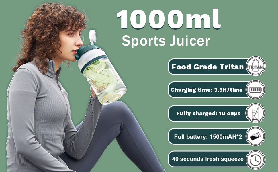 Portable Blender, Mini Blender with 3000mah USB Charging