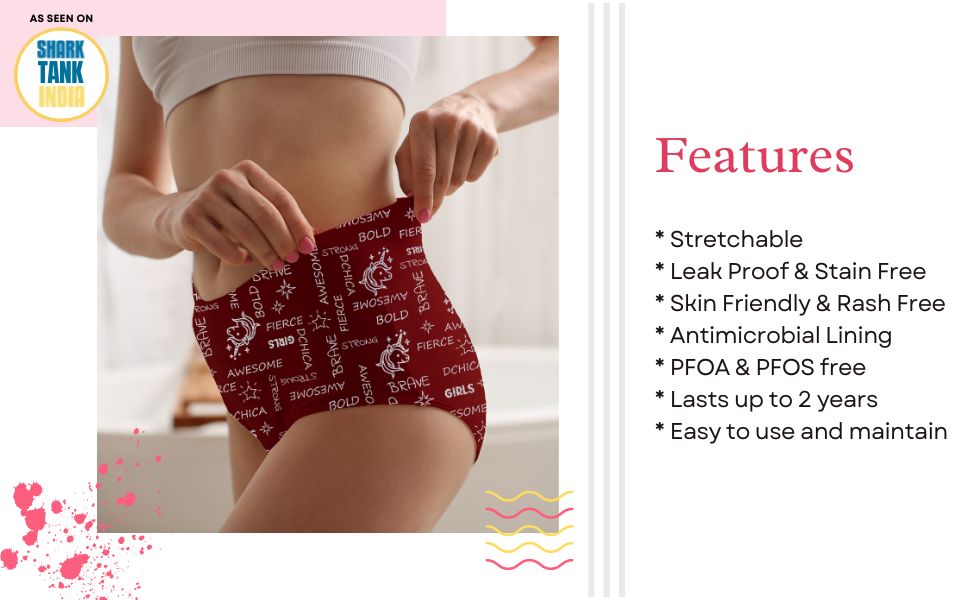 DChica Cotton Reusable Washable Period Panties Briefs for Women's