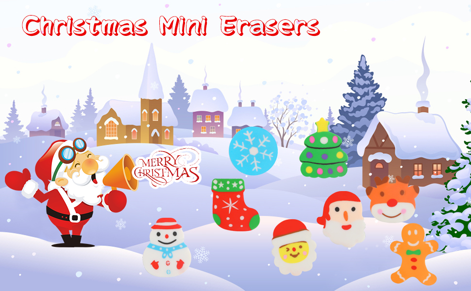 CCINEE 120 Pcs Christmas Mini Erasers for Kids,Desk Pets