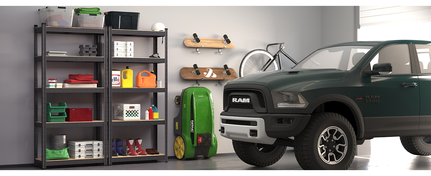 PrimeZone 28" W x 12" D x 59" H Garage Storage Shelves, 5