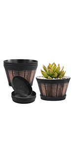 Whiskey Barrel Planters with Drainage Holes & Saucer