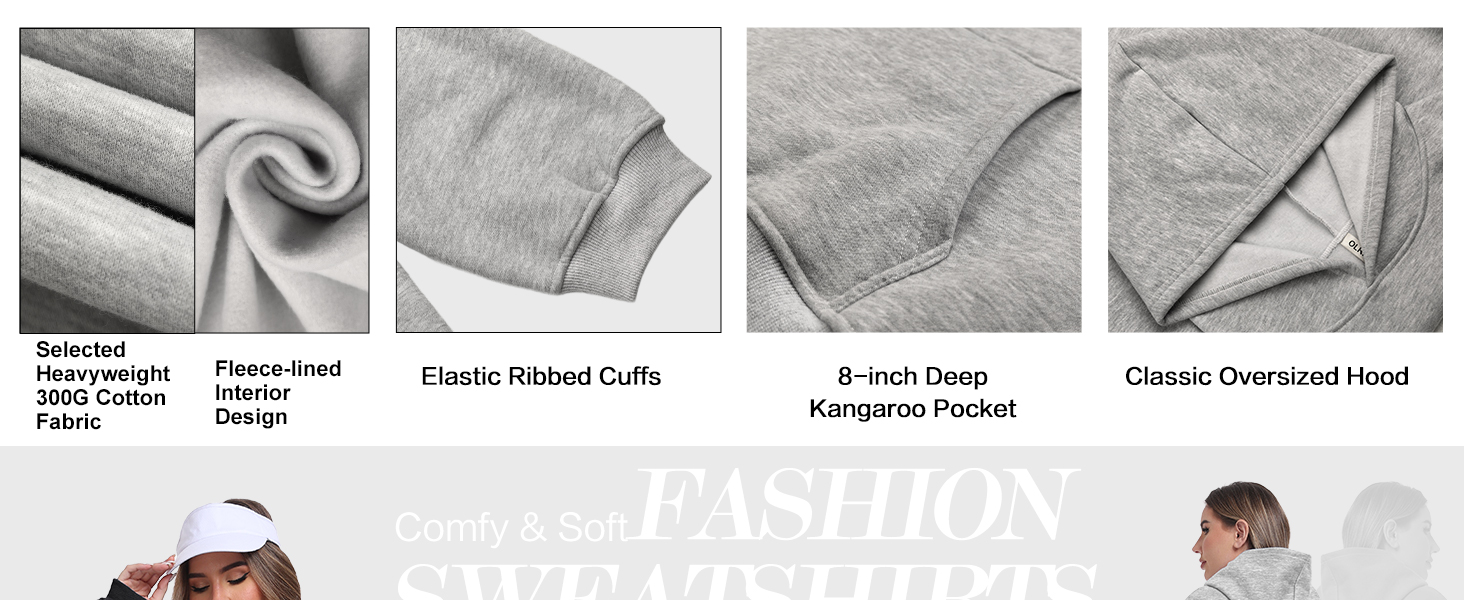 Ribbed Cuffs/ with Hood/ Kangaroo Pocket