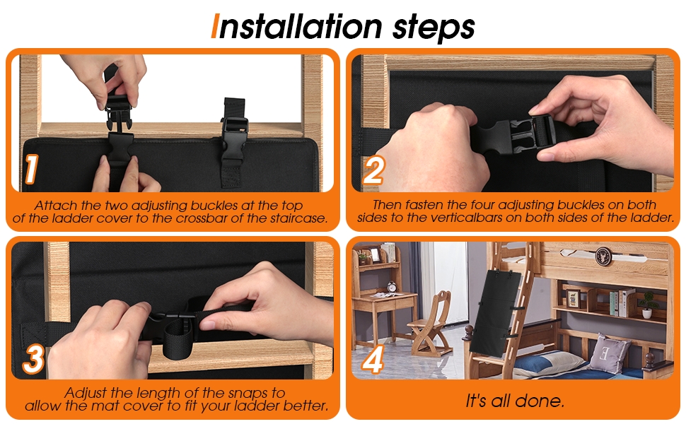 Tapa de la escala de la cama litera para niños literas escalera de la escalera escala de escalera almohadillas de escaleras cubiertas