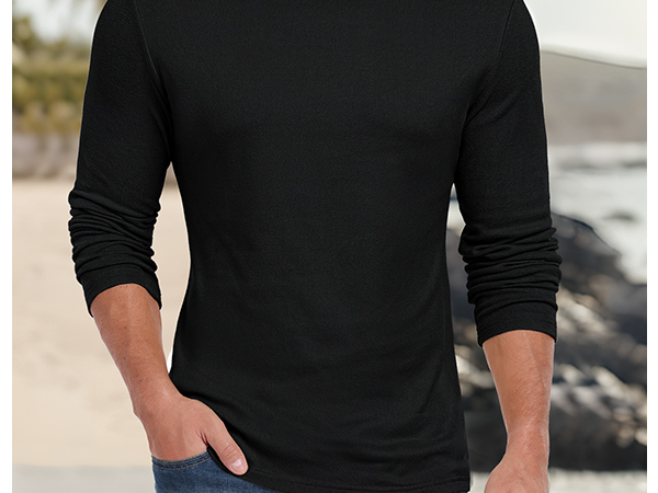 8yards Men’s MockNeck 5G Sailwind Men's Mock Turtleneck Long Sleeve T Shirts Basic