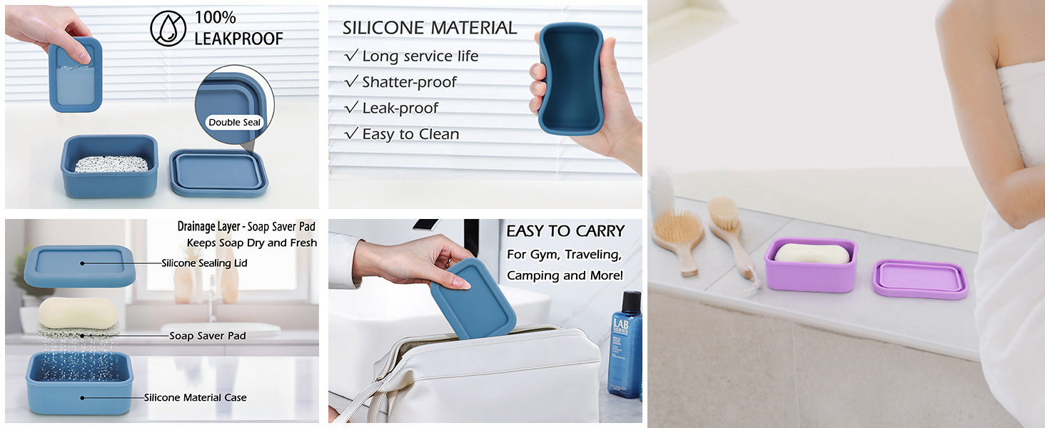small silicone travel soap case
