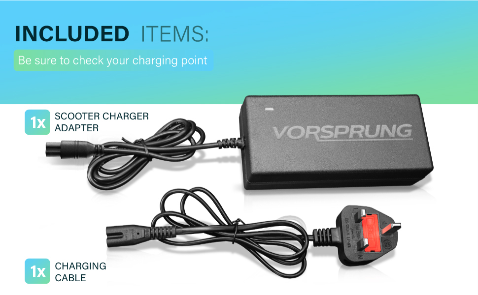 VORSPRUNG® Rapid Hoverboard (SelfBalancing) & Scooter Charger with LED