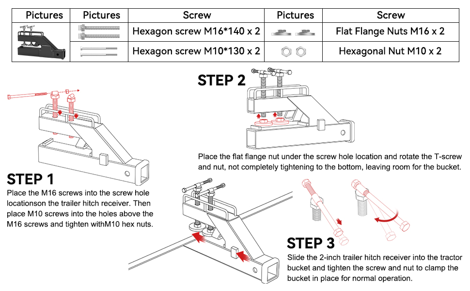 2024 Latest Upgraded Tractor Bucket Hitch Receiver Clamp on